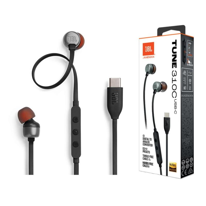 Fone de Ouvido JBL TUNE 310C com fio Microfone integrado USB-C